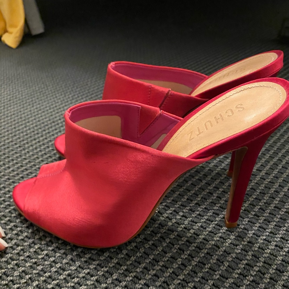 Schultz Pink Heeled Mules